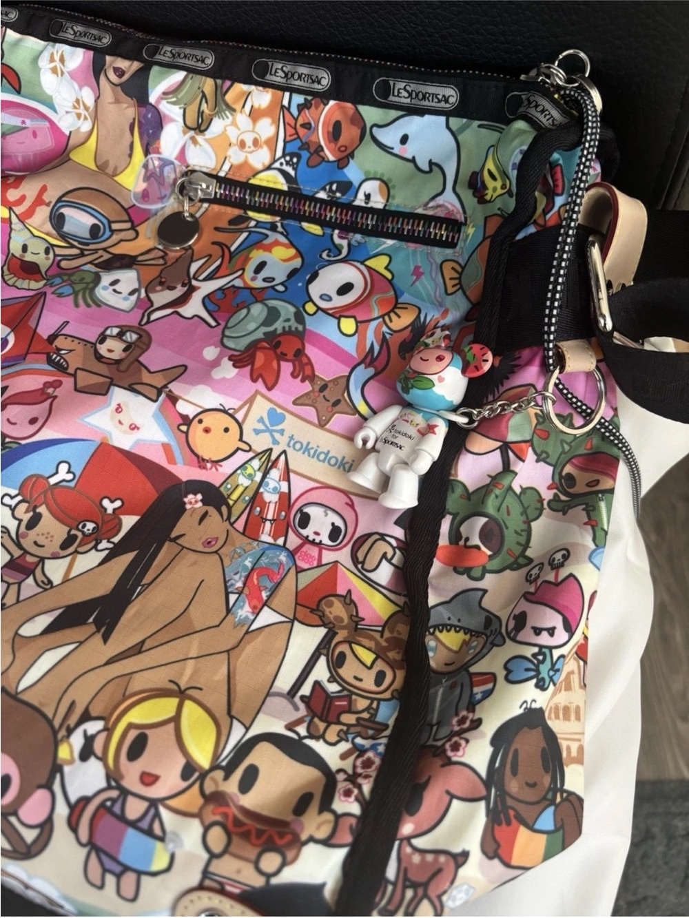 LeSportsac Multicolor Character Print Tote with Black Trim - Picture 2 of 8